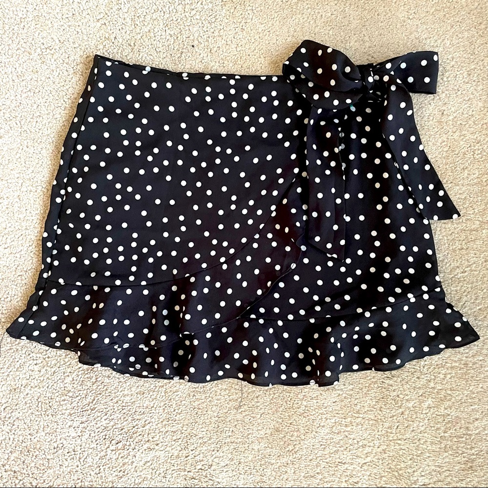 Princess Polly Kiana Mini Skirt | Princess Polly Black & White Polka Dot Skirt